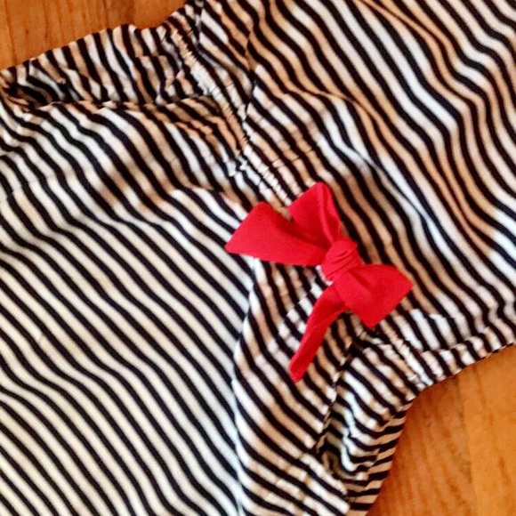 Cutes Stripped Navy Blue & White Dress with a bow - Picture 2 of 3